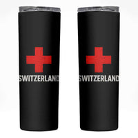 Vintage Retro Switzerland Fan Skinny Tumbler Swiss Cross Flag
