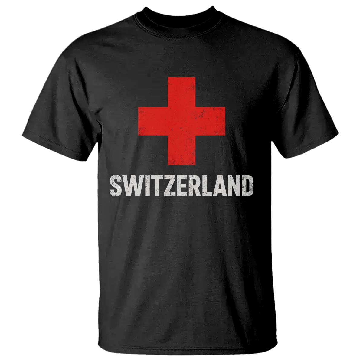 Vintage Retro Switzerland Fan T Shirt Swiss Cross Flag
