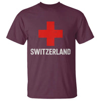 Vintage Retro Switzerland Fan T Shirt Swiss Cross Flag