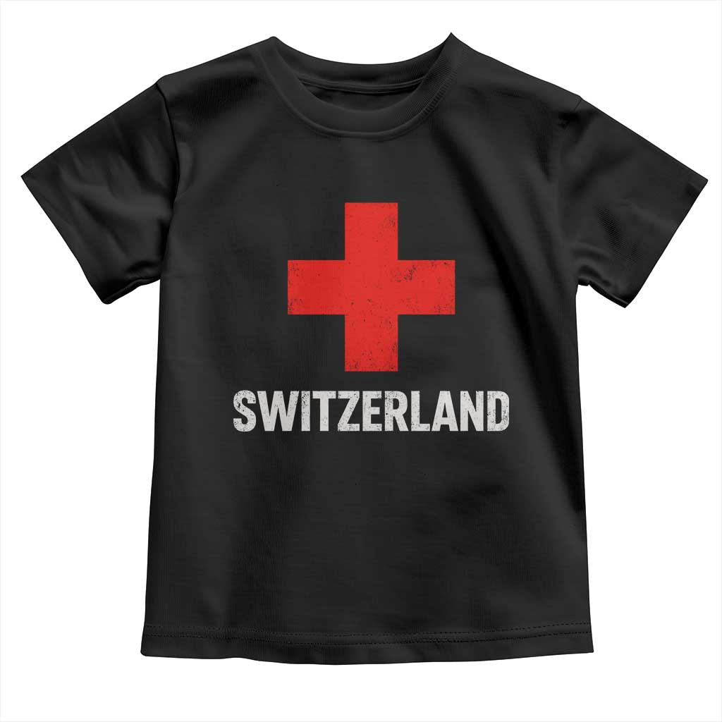 Vintage Retro Switzerland Fan Toddler T Shirt Swiss Cross Flag
