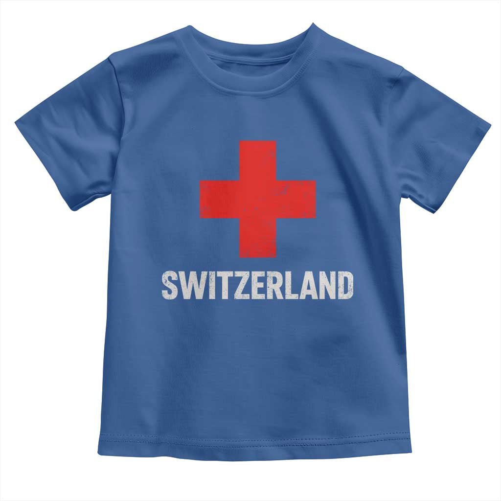 Vintage Retro Switzerland Fan Toddler T Shirt Swiss Cross Flag