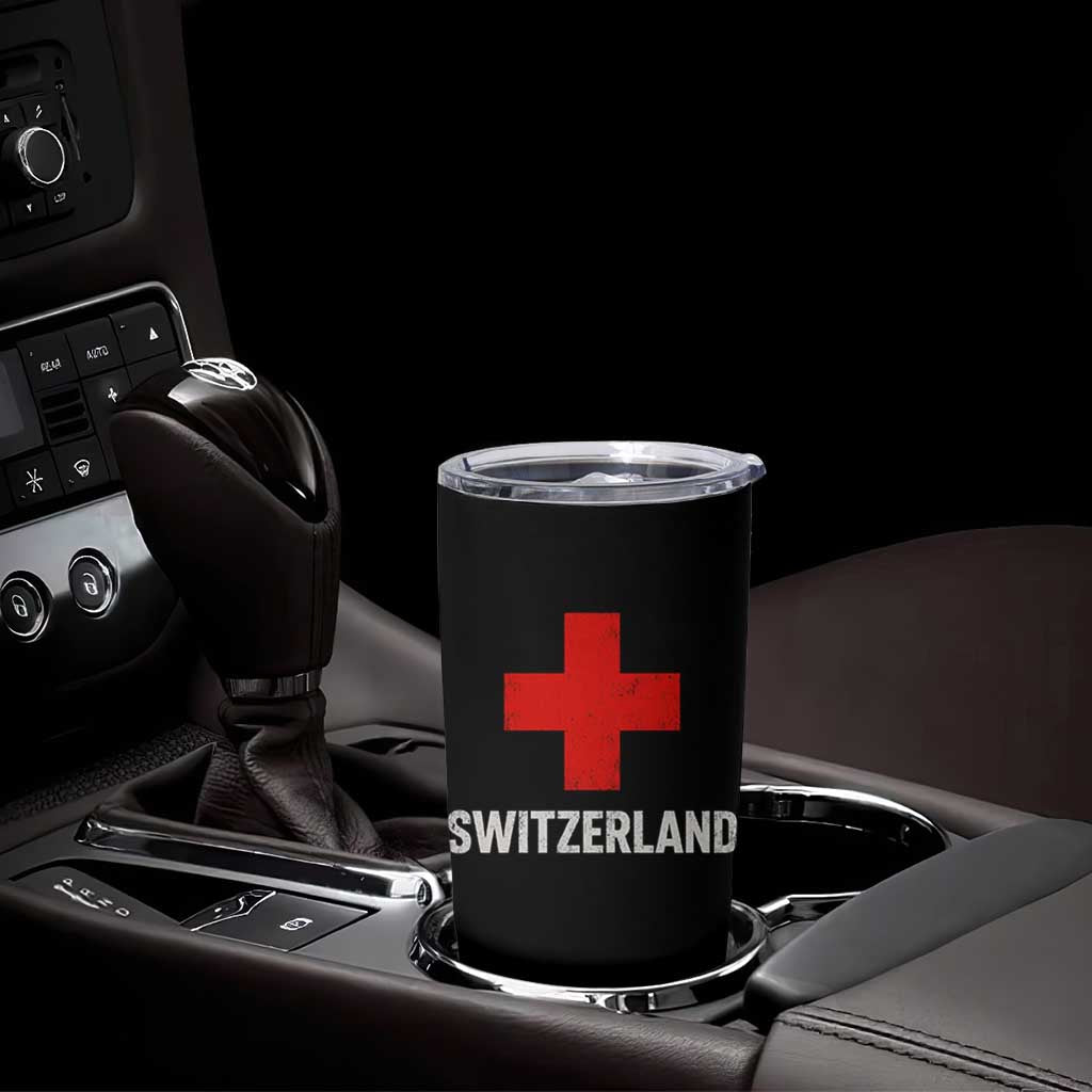 Vintage Retro Switzerland Fan Tumbler Cup Swiss Cross Flag