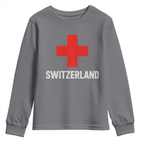 Vintage Retro Switzerland Fan Youth Sweatshirt Swiss Cross Flag