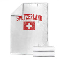 Switzerland Fan Throw Blanket Vintage Retro Swiss Cross Flag