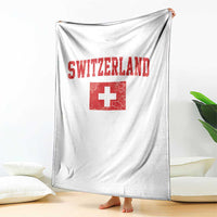 Switzerland Fan Throw Blanket Vintage Retro Swiss Cross Flag