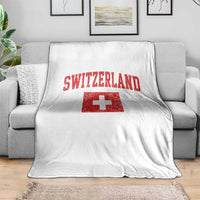 Switzerland Fan Throw Blanket Vintage Retro Swiss Cross Flag