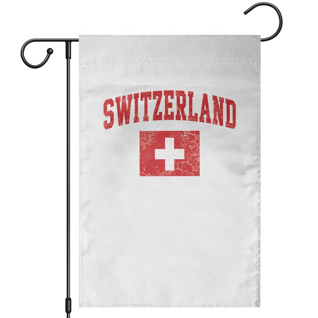 Switzerland Fan Garden Flag Vintage Retro Swiss Cross Flag