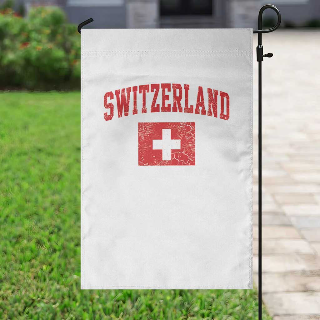Switzerland Fan Garden Flag Vintage Retro Swiss Cross Flag