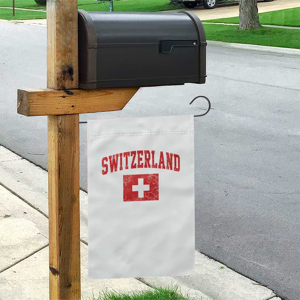 Switzerland Fan Garden Flag Vintage Retro Swiss Cross Flag