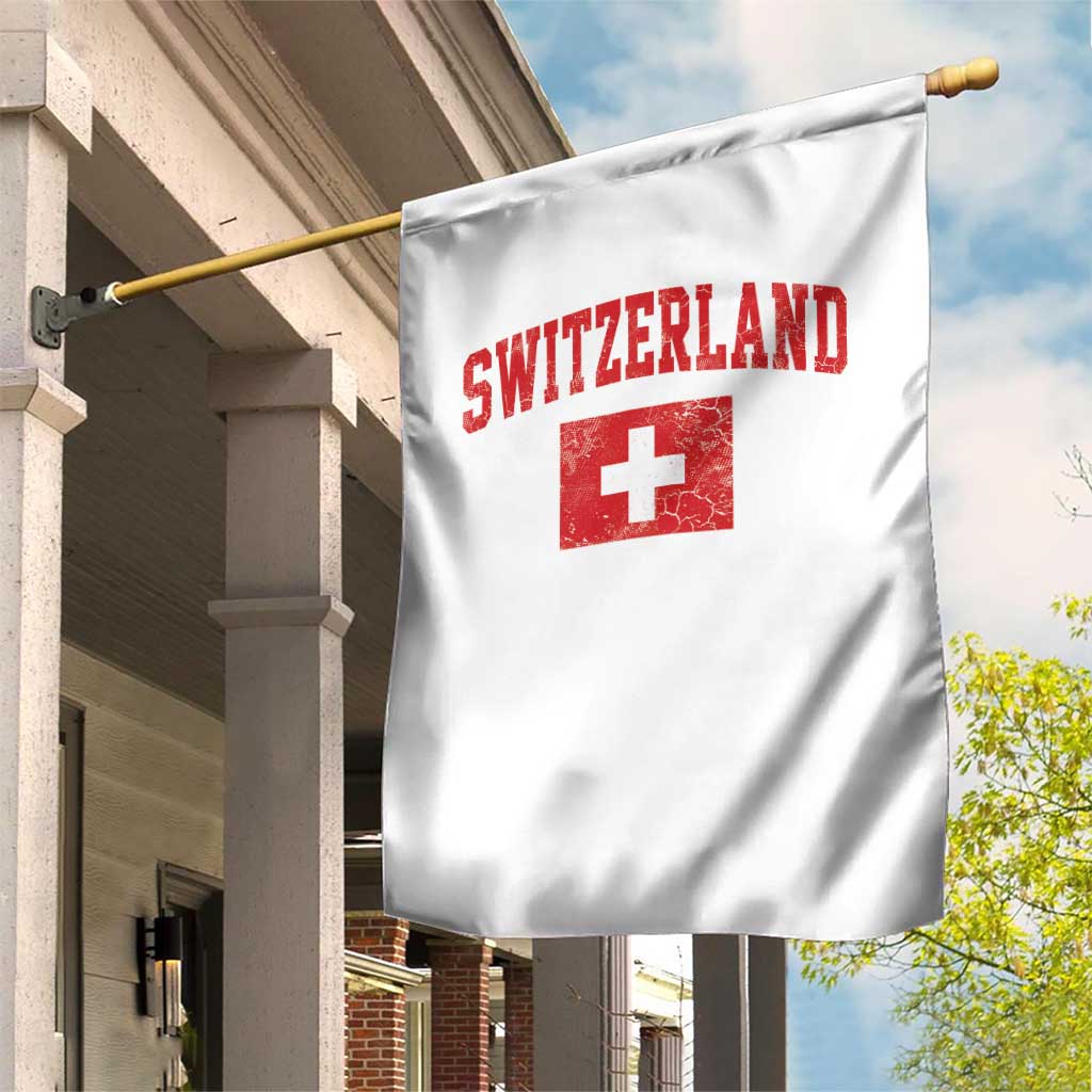 Switzerland Fan Garden Flag Vintage Retro Swiss Cross Flag