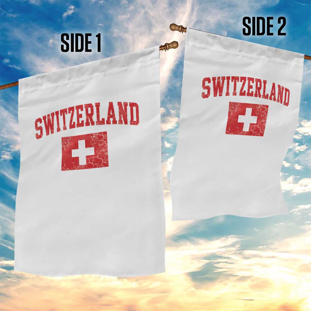 Switzerland Fan Garden Flag Vintage Retro Swiss Cross Flag