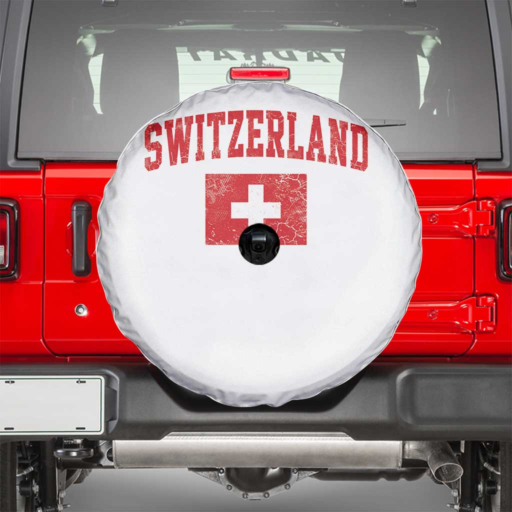 Switzerland Fan Spare Tire Cover Vintage Retro Swiss Cross Flag