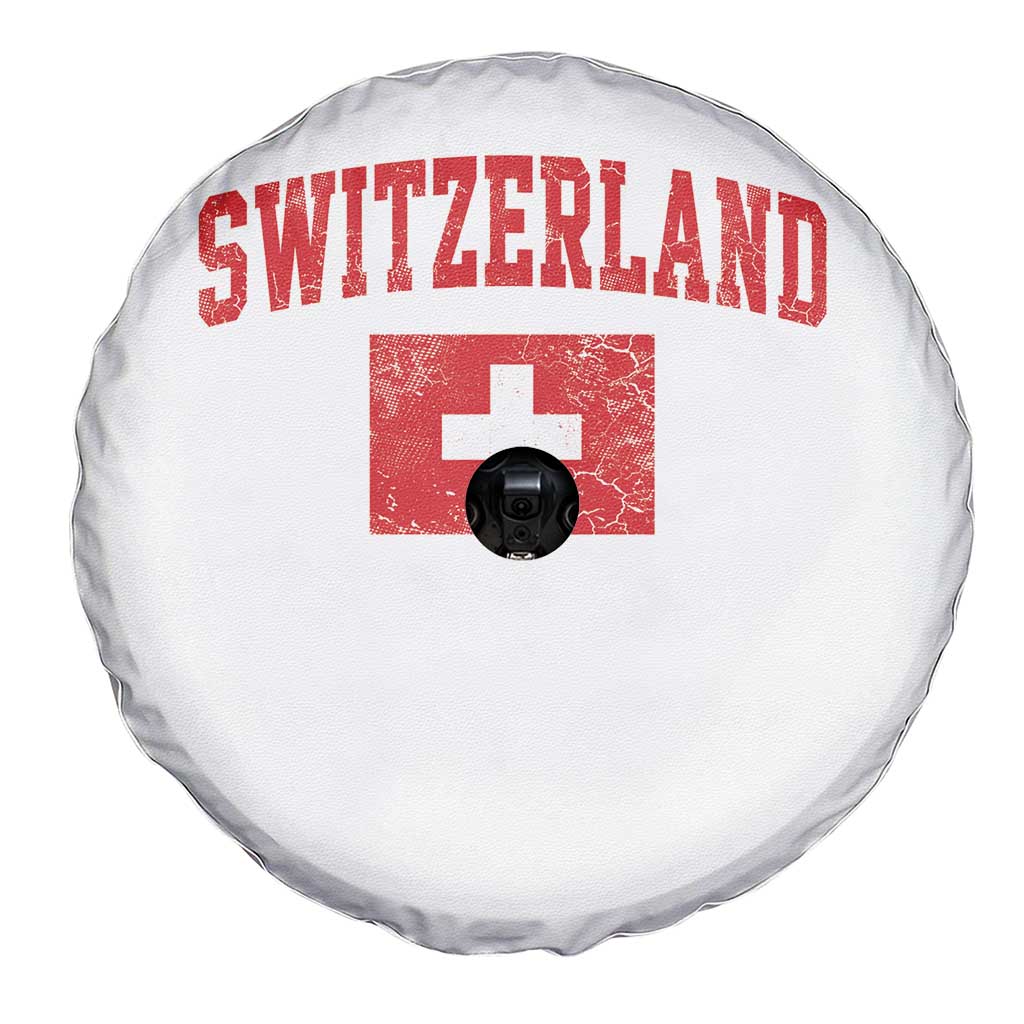 Switzerland Fan Spare Tire Cover Vintage Retro Swiss Cross Flag