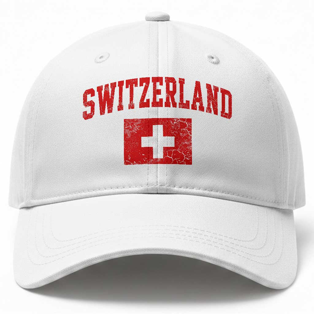 Switzerland Fan Baseball Cap Vintage Retro Swiss Cross Flag