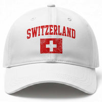Switzerland Fan Baseball Cap Vintage Retro Swiss Cross Flag