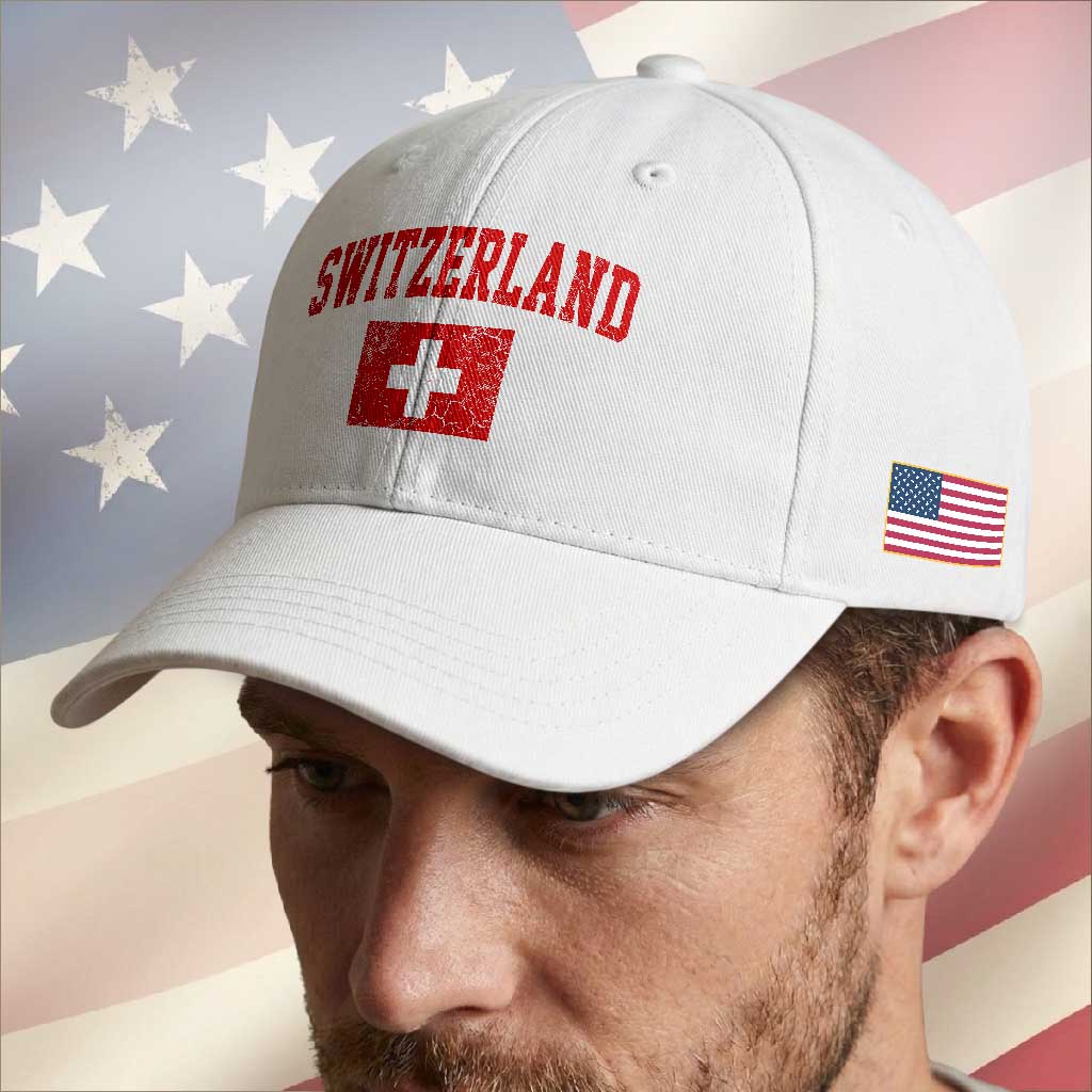 Switzerland Fan Baseball Cap Vintage Retro Swiss Cross Flag