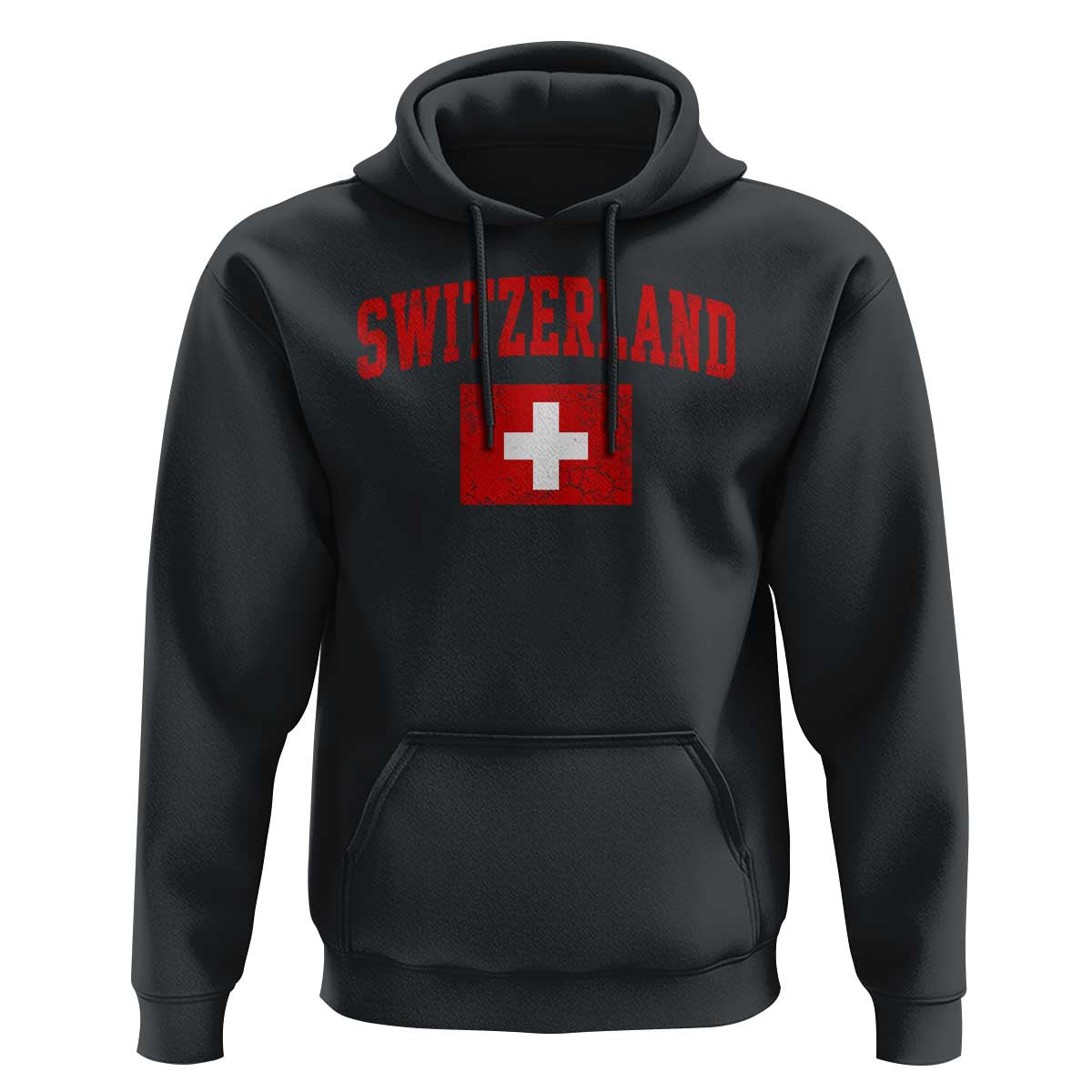 Switzerland Fan Hoodie Vintage Retro Swiss Cross Flag