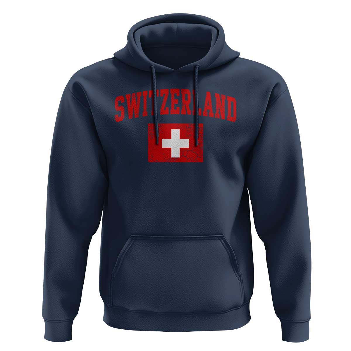 Switzerland Fan Hoodie Vintage Retro Swiss Cross Flag