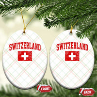 Switzerland Fan Ceramic Ornament Vintage Retro Swiss Cross Flag