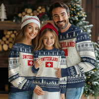 Switzerland Fan Ugly Christmas Sweater Vintage Retro Swiss Cross Flag