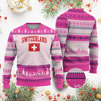 Switzerland Fan Ugly Christmas Sweater Vintage Retro Swiss Cross Flag