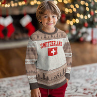 Switzerland Fan Ugly Christmas Sweater Vintage Retro Swiss Cross Flag