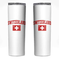 Switzerland Fan Skinny Tumbler Vintage Retro Swiss Cross Flag