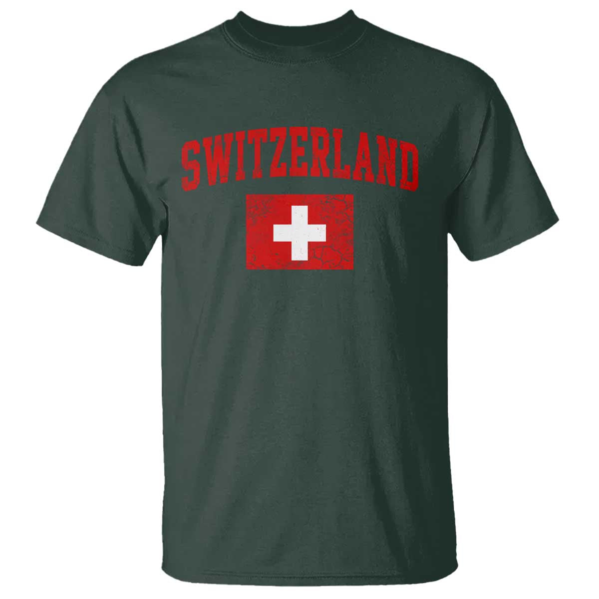 Switzerland Fan T Shirt Vintage Retro Swiss Cross Flag