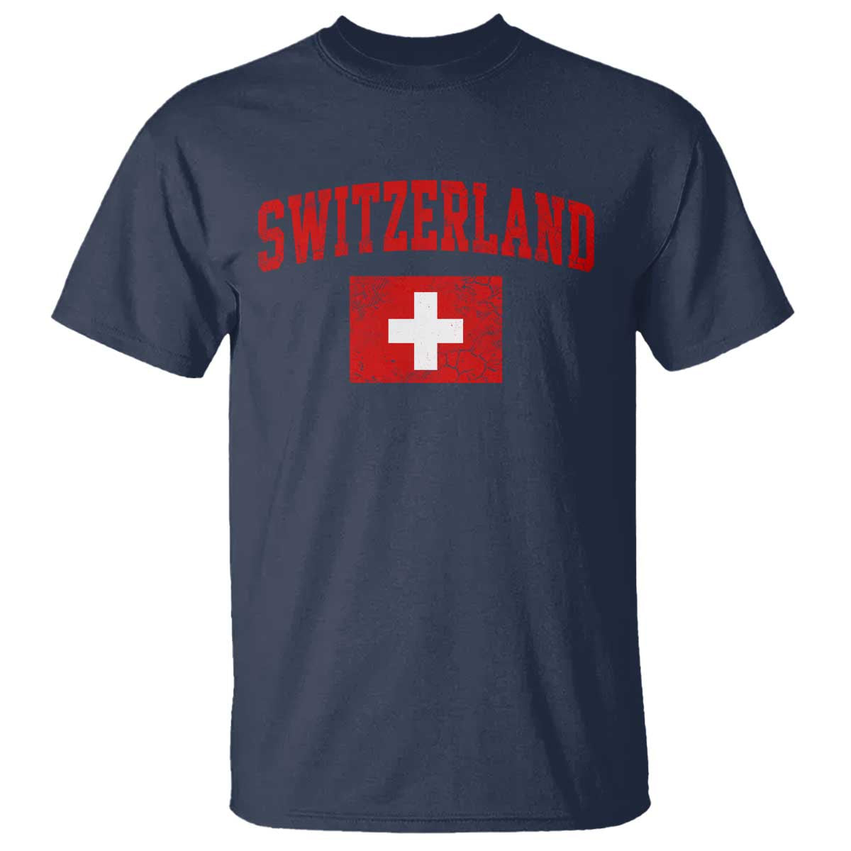 Switzerland Fan T Shirt Vintage Retro Swiss Cross Flag