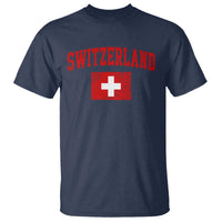 Switzerland Fan T Shirt Vintage Retro Swiss Cross Flag