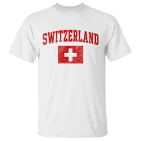 Switzerland Fan T Shirt Vintage Retro Swiss Cross Flag