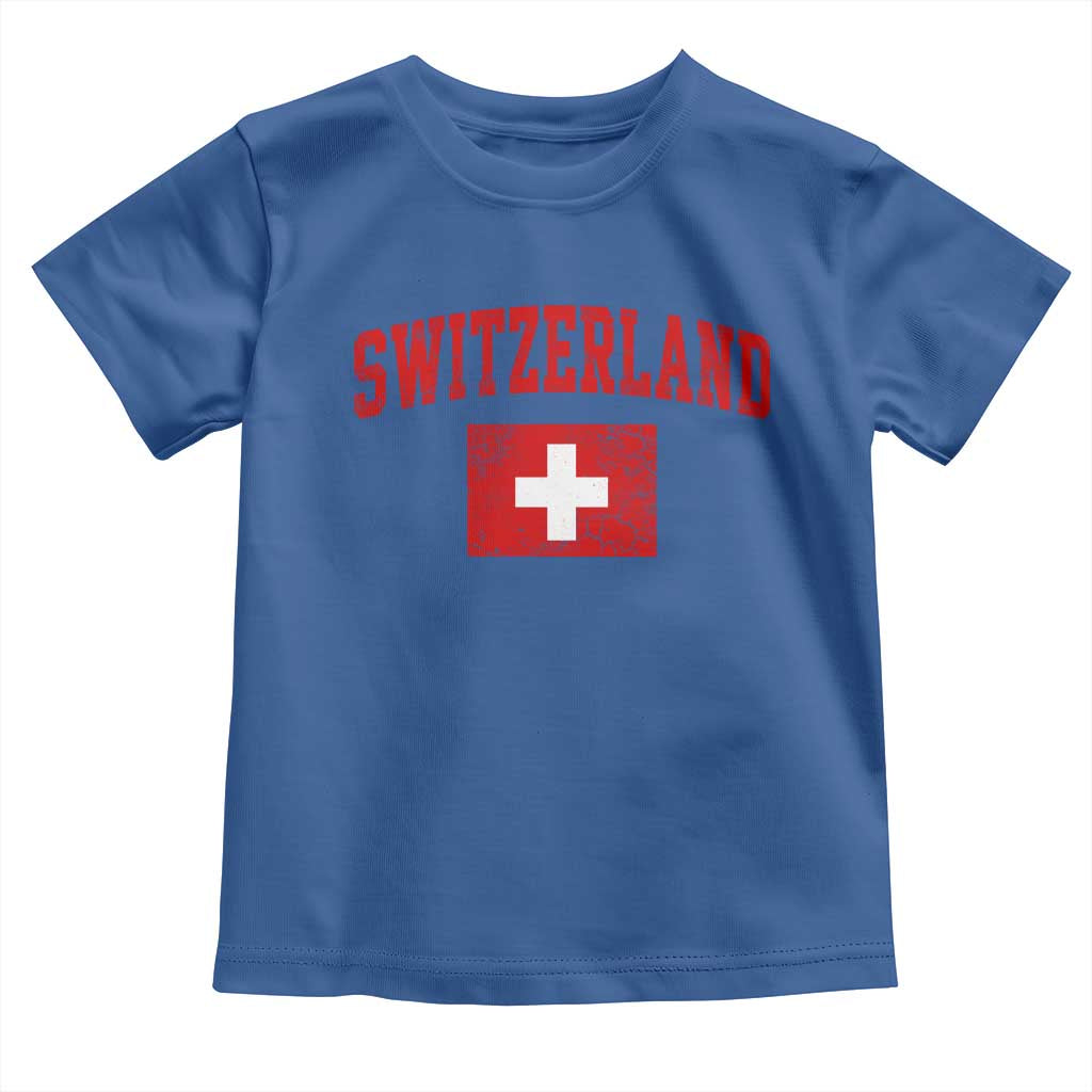 Switzerland Fan Toddler T Shirt Vintage Retro Swiss Cross Flag