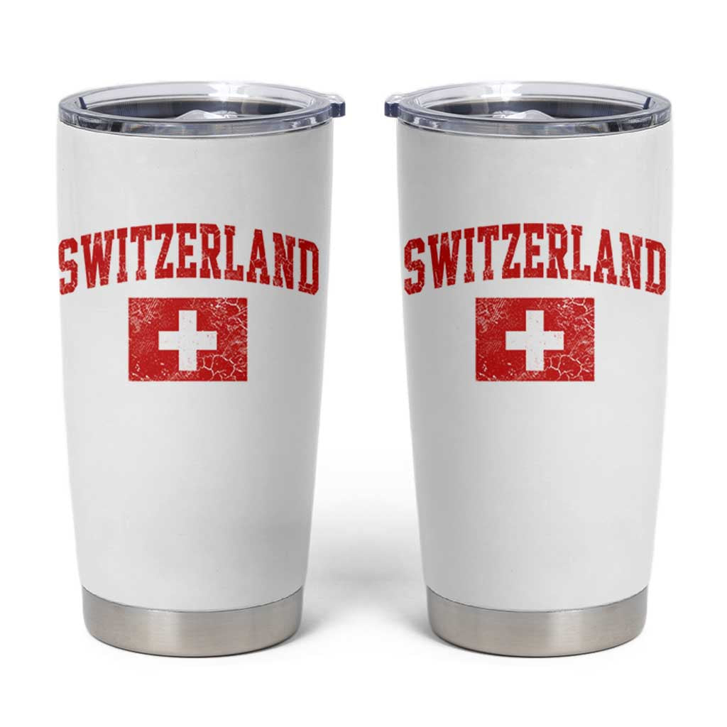 Switzerland Fan Tumbler Cup Vintage Retro Swiss Cross Flag