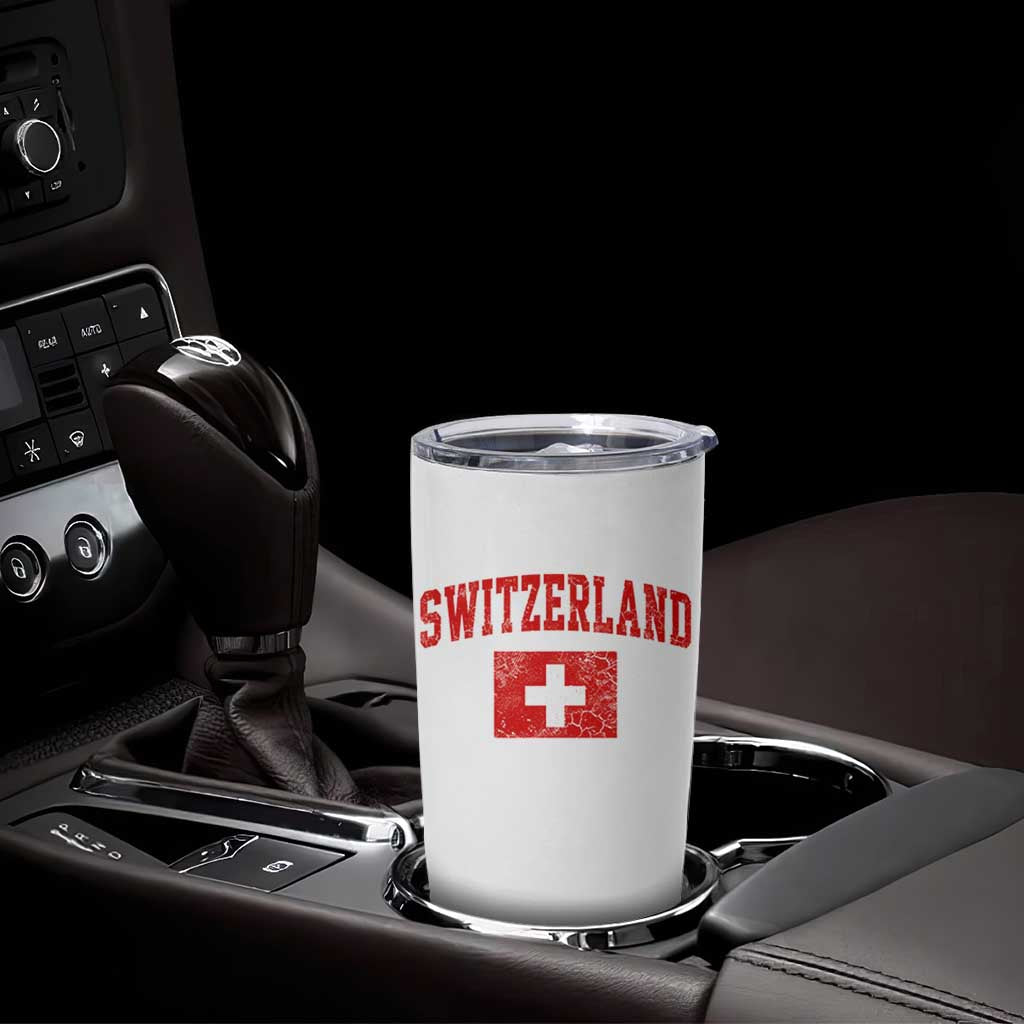 Switzerland Fan Tumbler Cup Vintage Retro Swiss Cross Flag