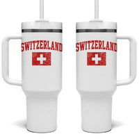 Switzerland Fan Tumbler With Handle Vintage Retro Swiss Cross Flag