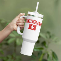 Switzerland Fan Tumbler With Handle Vintage Retro Swiss Cross Flag