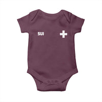Switzerland Baby Onesie Retro Swiss Flag