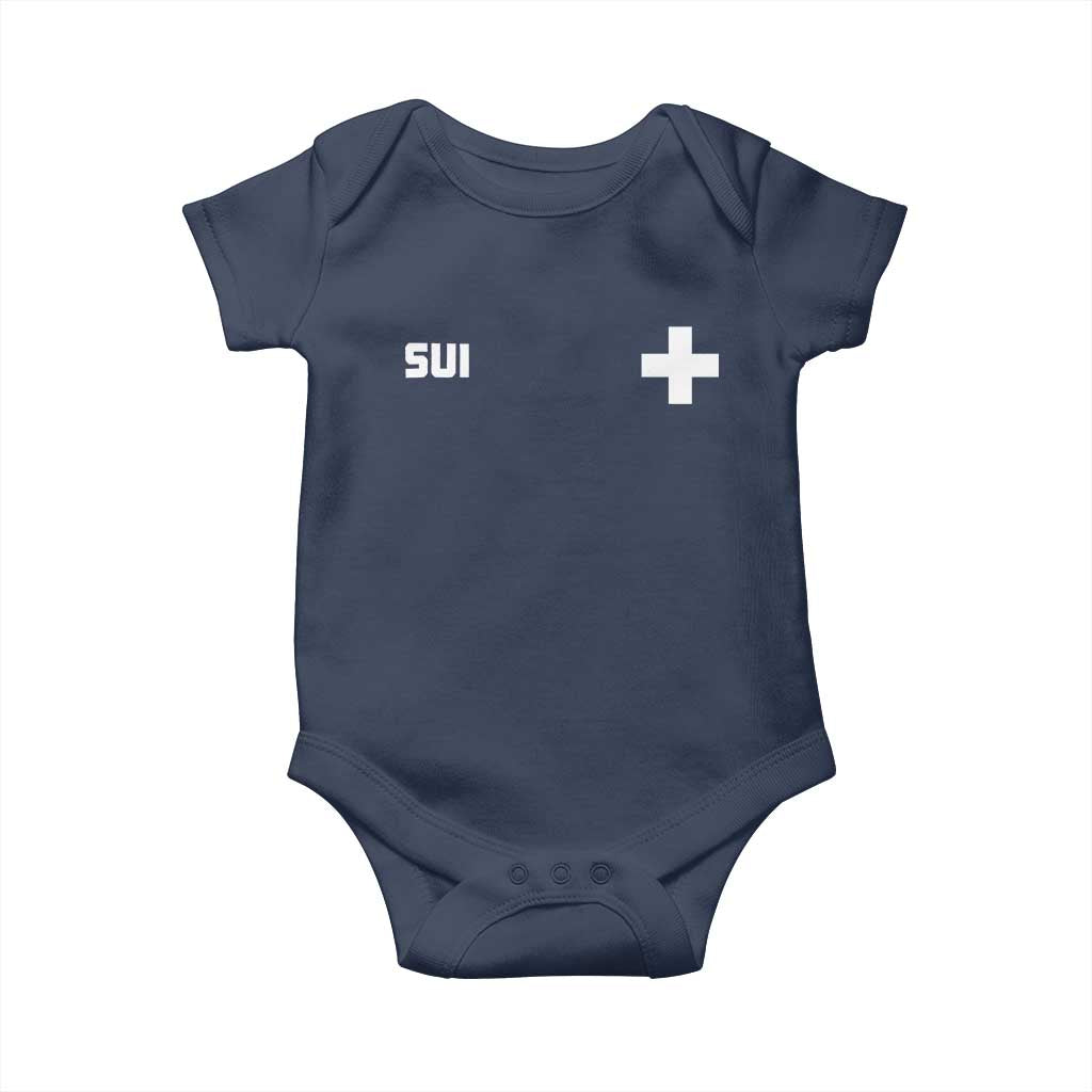 Switzerland Baby Onesie Retro Swiss Flag