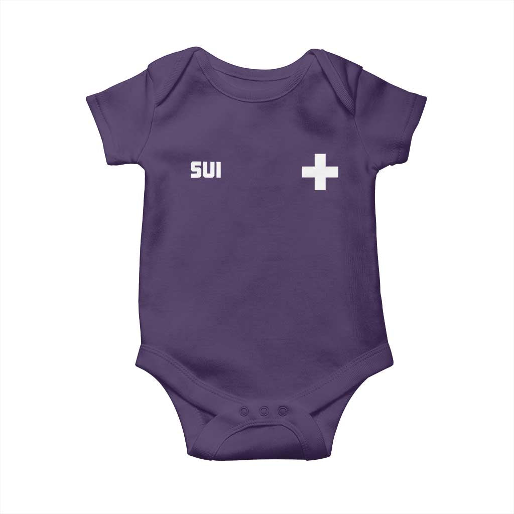 Switzerland Baby Onesie Retro Swiss Flag