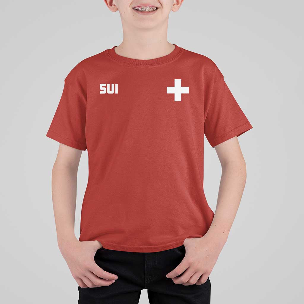 Switzerland T Shirt For Kid Retro Swiss Flag