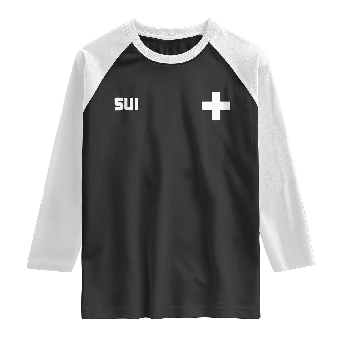 Switzerland Raglan Shirt Retro Swiss Flag