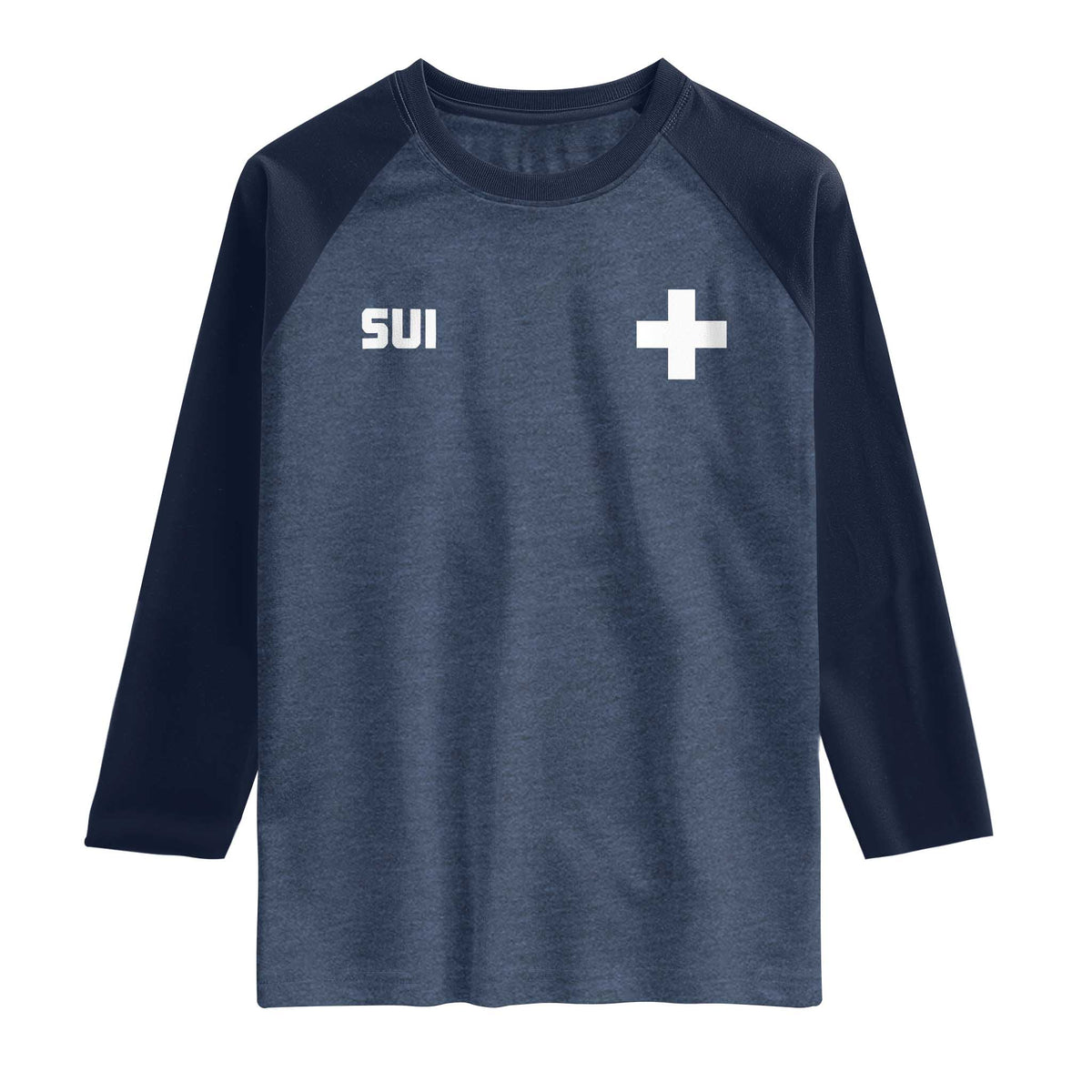 Switzerland Raglan Shirt Retro Swiss Flag