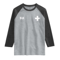 Switzerland Raglan Shirt Retro Swiss Flag