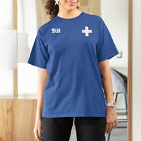 Switzerland T Shirt For Women Retro Swiss Flag
