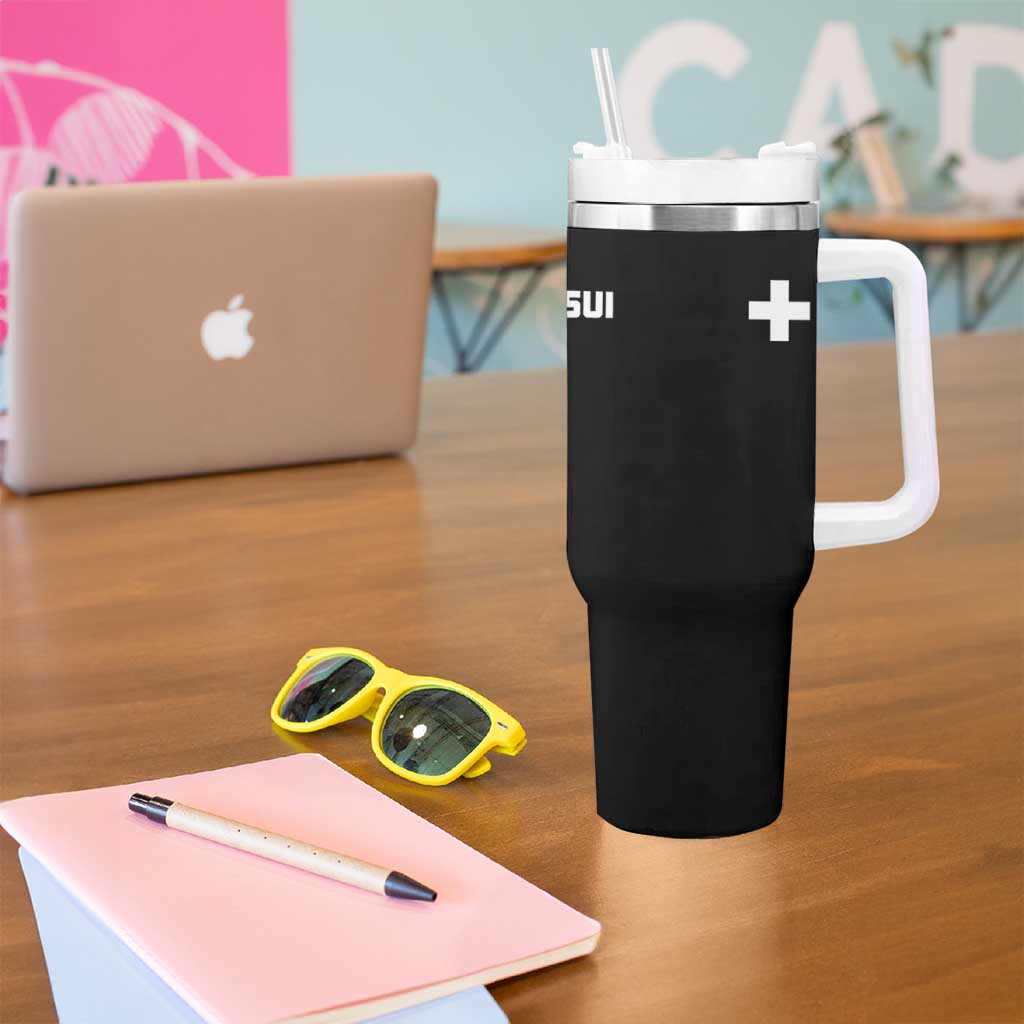 Switzerland Tumbler With Handle Retro Swiss Flag