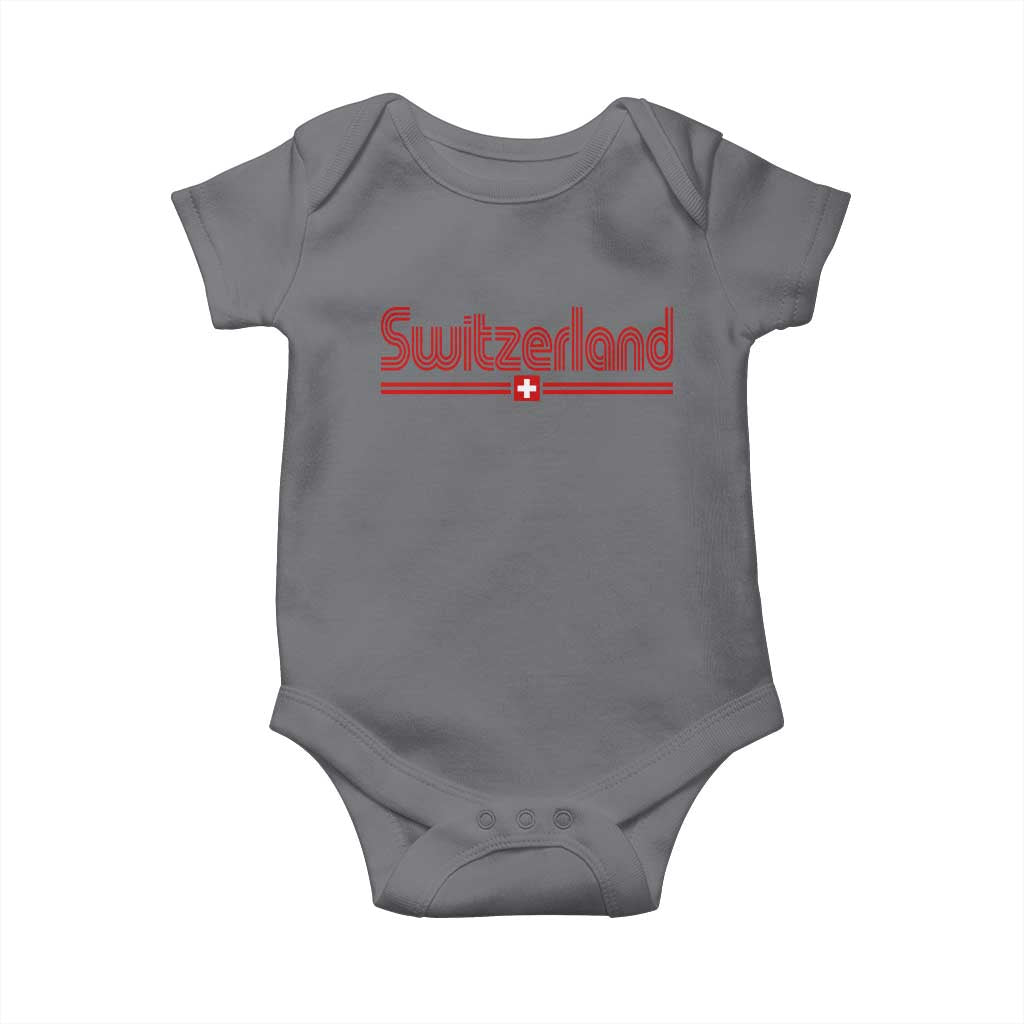 Switzerland Fan Retro Vintage Flag Baby Onesie
