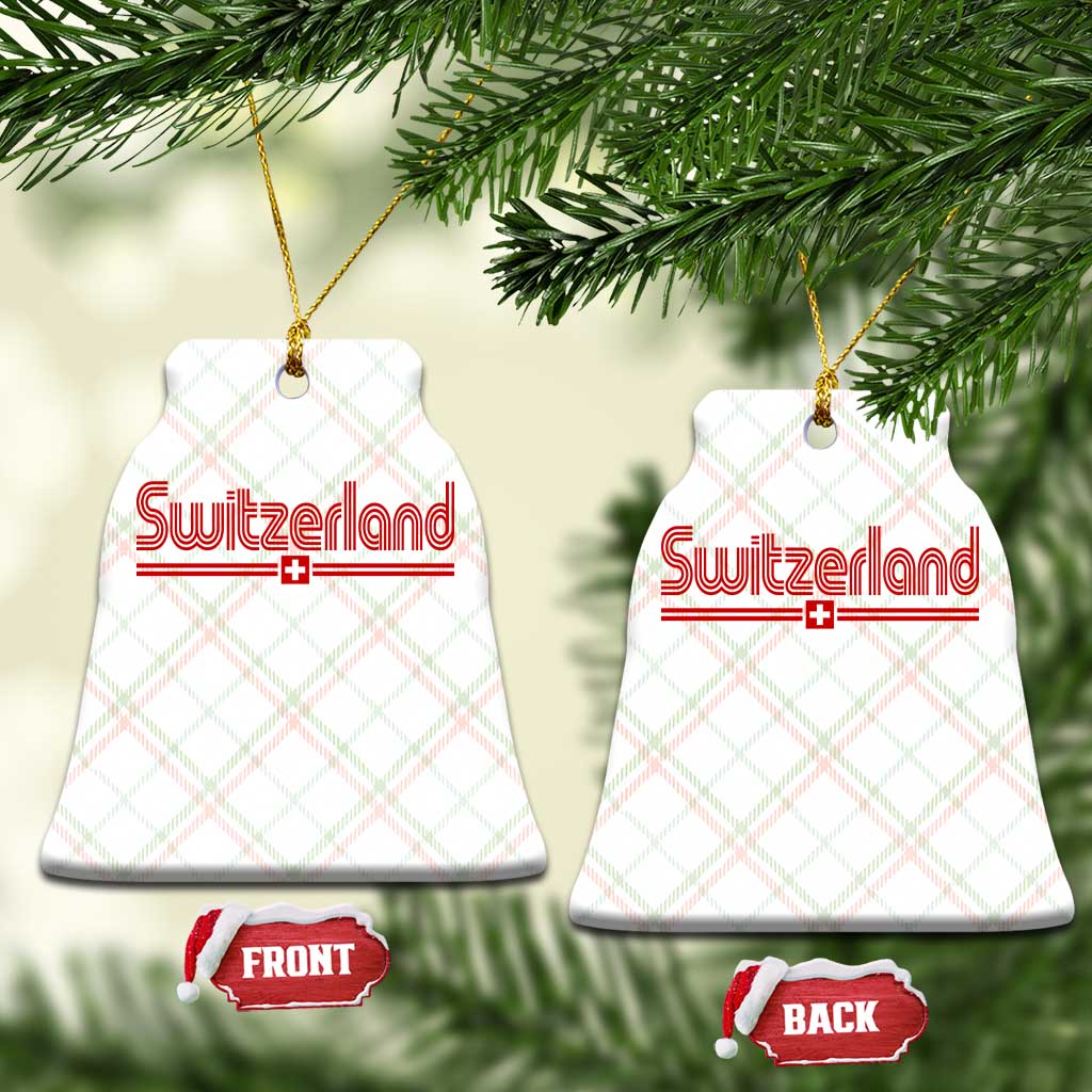 Switzerland Fan Retro Vintage Flag Ceramic Ornament