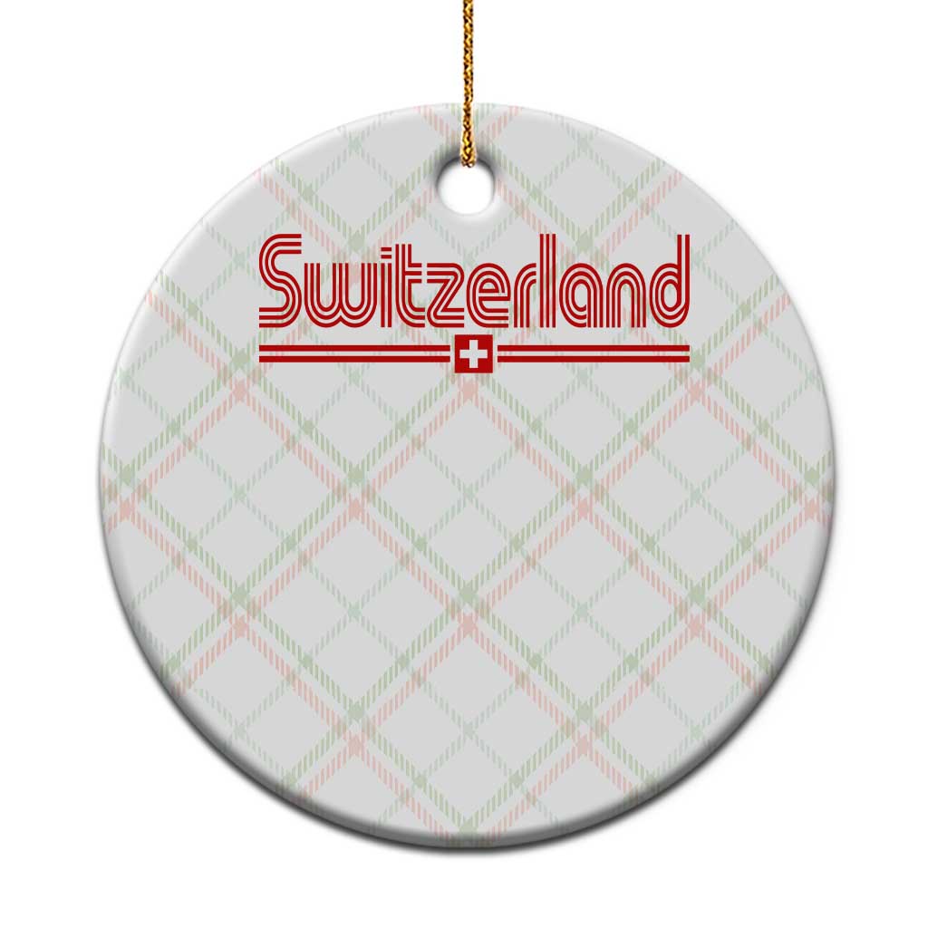 Switzerland Fan Retro Vintage Flag Ceramic Ornament