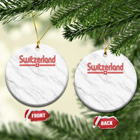 Switzerland Fan Retro Vintage Flag Ceramic Ornament