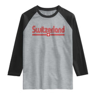 Switzerland Fan Retro Vintage Flag Raglan Shirt